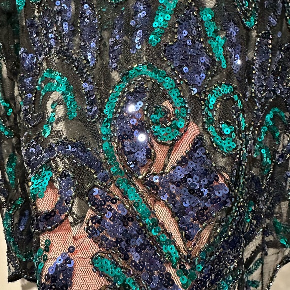 Forever21 Sequined Sheer Mesh Top - Size S - Picture 2 of 3